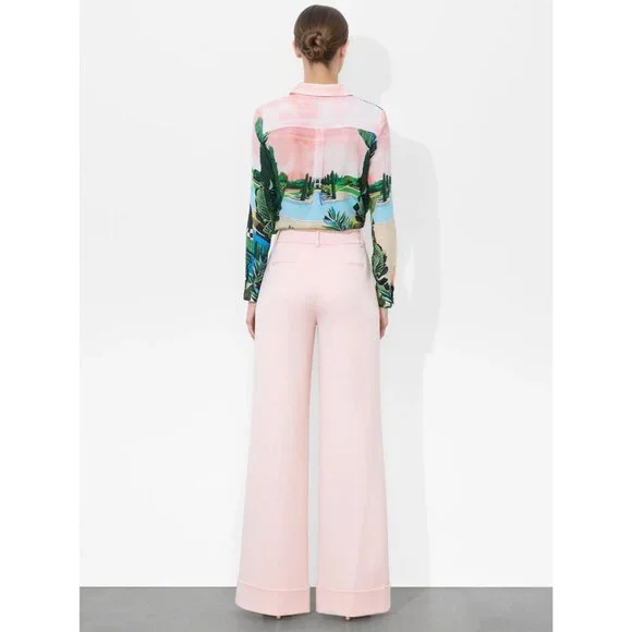 Alice + Olivia Willa Palm Beach Silk Blouse Medium NWT $350 - Picture 3 of 13